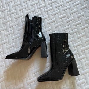 Nasty Gal Black Chunky Heel Booties